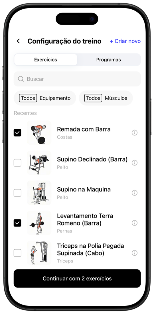 Fitnotes X exercise library with 800+ exercises, video thumbnails and muscle filters