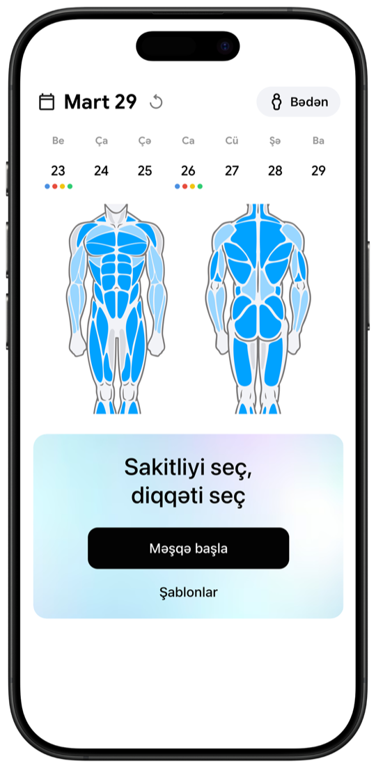 Fitnotes X workout tracker main screen with muscle body map and weekly calendar